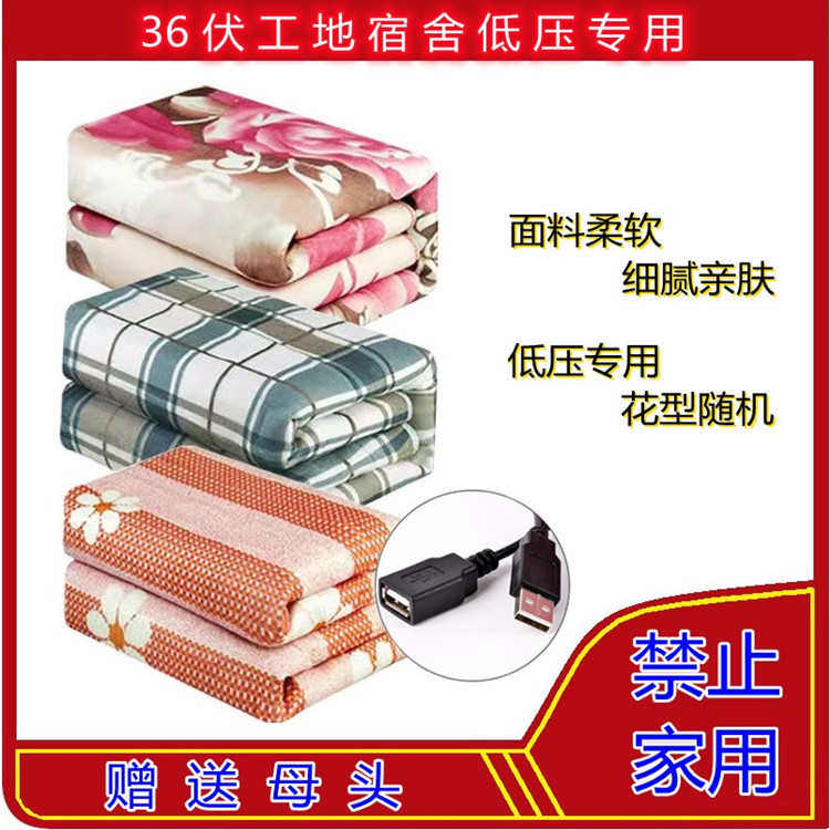 36v电褥子USB加厚低压工地宿舍专用电热毯36伏插头单人双人安全电