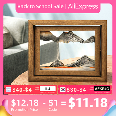 Rotatable Moving Sand Art  Home Decor 3D Sandscape Quicksand