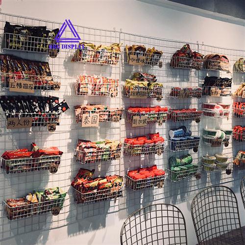 铁艺网格置物架铁网架照片墙白网片铁丝网装饰泡面小食堂货架挂篮