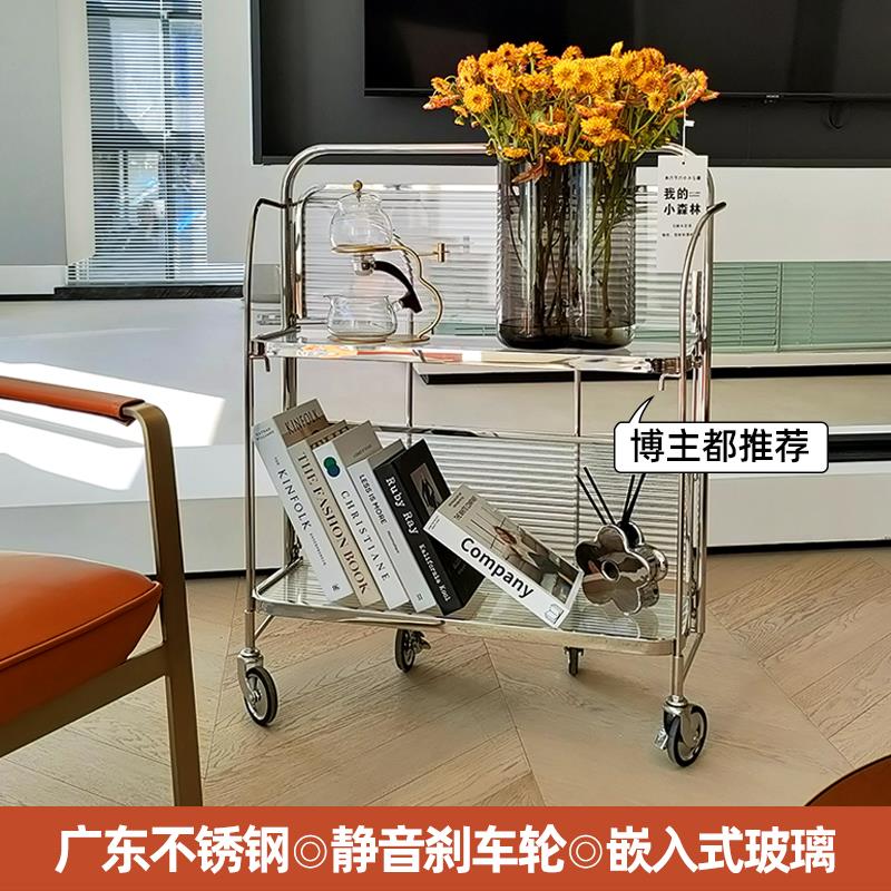所期|阿拉中古小推车玻璃折叠移动网红ins餐车置物架沙发边几茶几