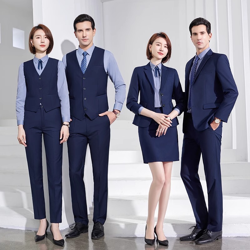 日本品质职业西装正装职场套装男女同款公务员面试物业工作服商务
