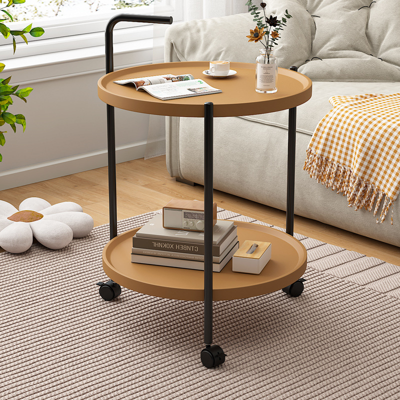 可移动茶几沙发边柜家用小边几阳台桌子牀头置物架子简约带轮茶台