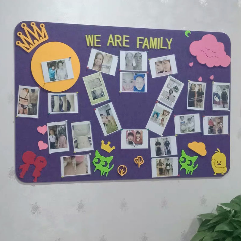 毛毡软木照片墙装饰电视沙发背景墙贴纸幼儿园办公室文化自粘墙贴