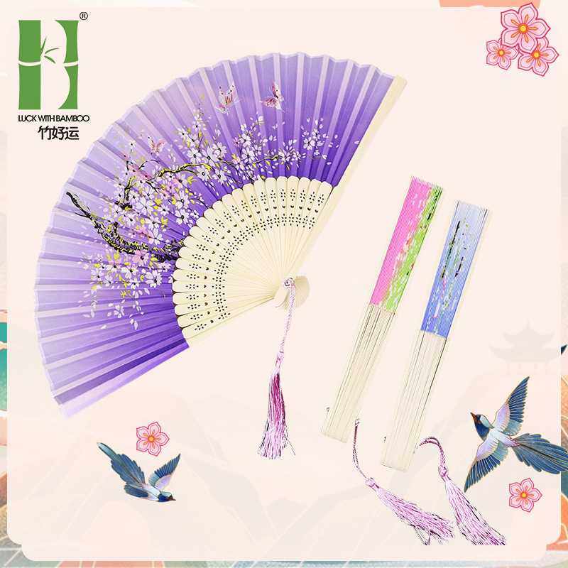 新款直销古风日式折扇中国古风中长柄绢布扇工艺礼品二青舞蹈扇子,居家日用,扇子,淘宝优惠券,粉丝福利购,淘宝优惠卷