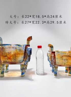 新款直销琉璃鼎盛四方鼎摆件公司办公室装饰送店铺开业商务礼品8