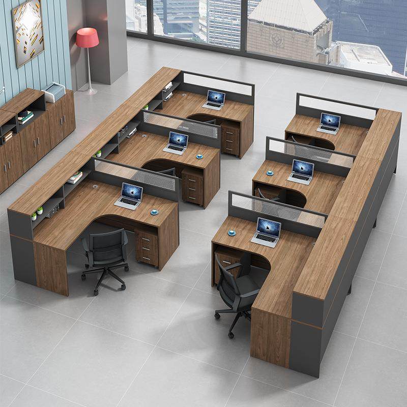 新款直销职员办公桌椅组合简约现代办公室多人员工电脑桌子财务屏