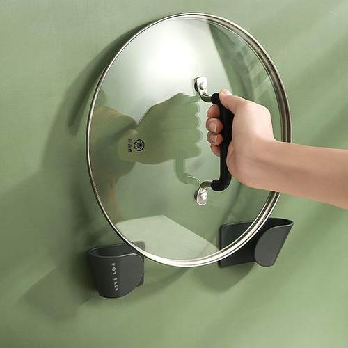 新款直销壁挂式锅盖架厨房可调节放锅盖架子墙壁免打孔置物架收纳