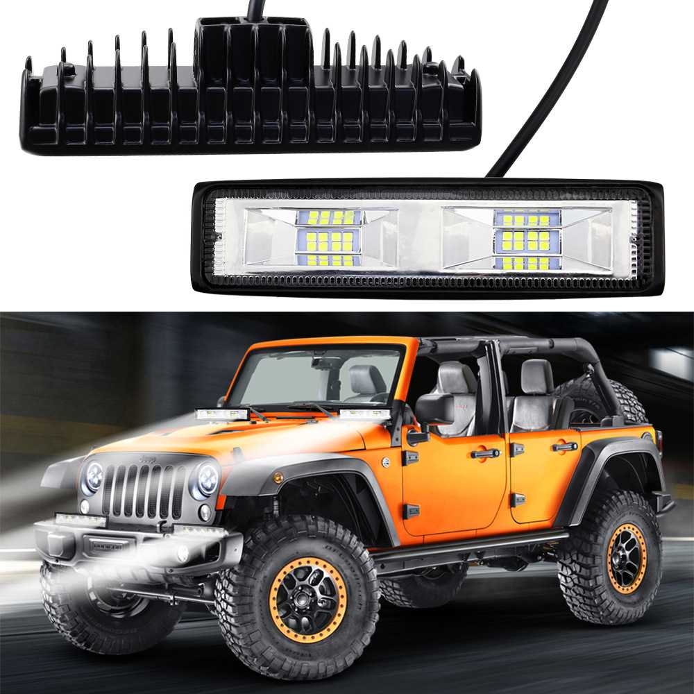 新款直销一字型汽车摩托车LED工作灯16LED 48W12V-24V射灯工程射