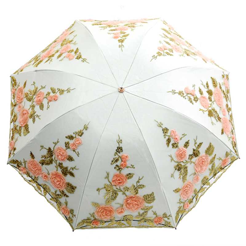 新款直销太阳伞女防紫外线蕾丝刺绣花双层防晒公主洋伞黑胶遮阳伞