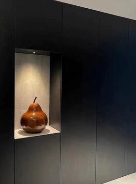 新款直销安邸新中古摆件梨子艺术家居装饰品侘寂风雕塑高级感玻璃