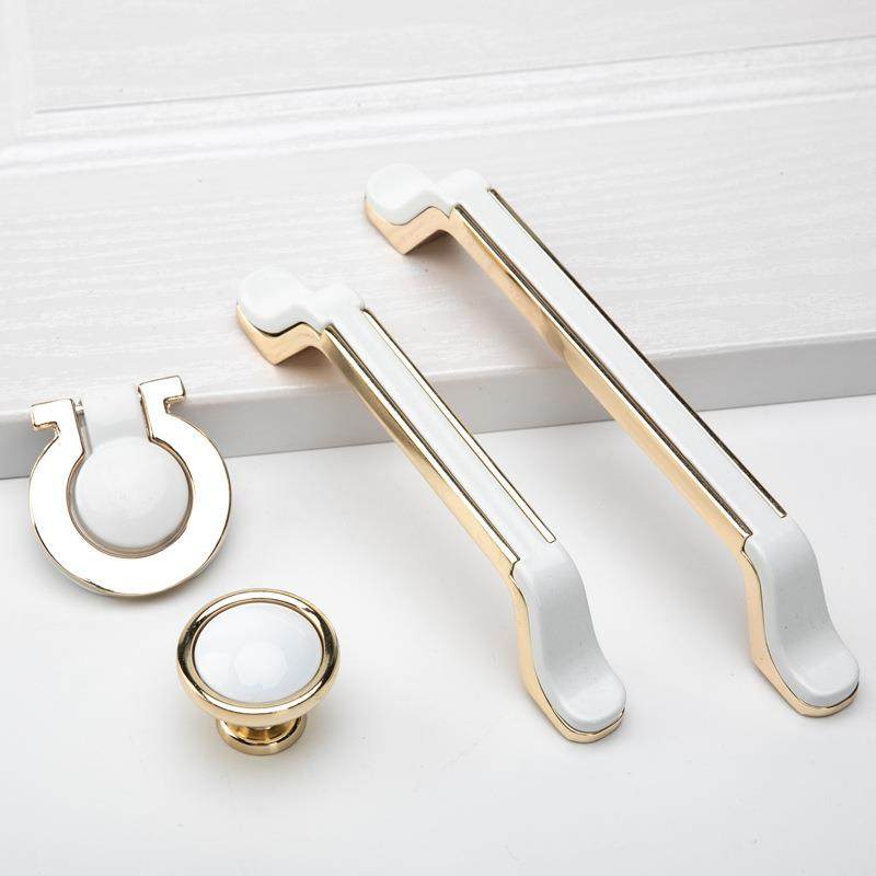 新款直销金色北欧轻奢柜门拉手 欧式橱柜衣柜抽屉小把手 抽屉单孔