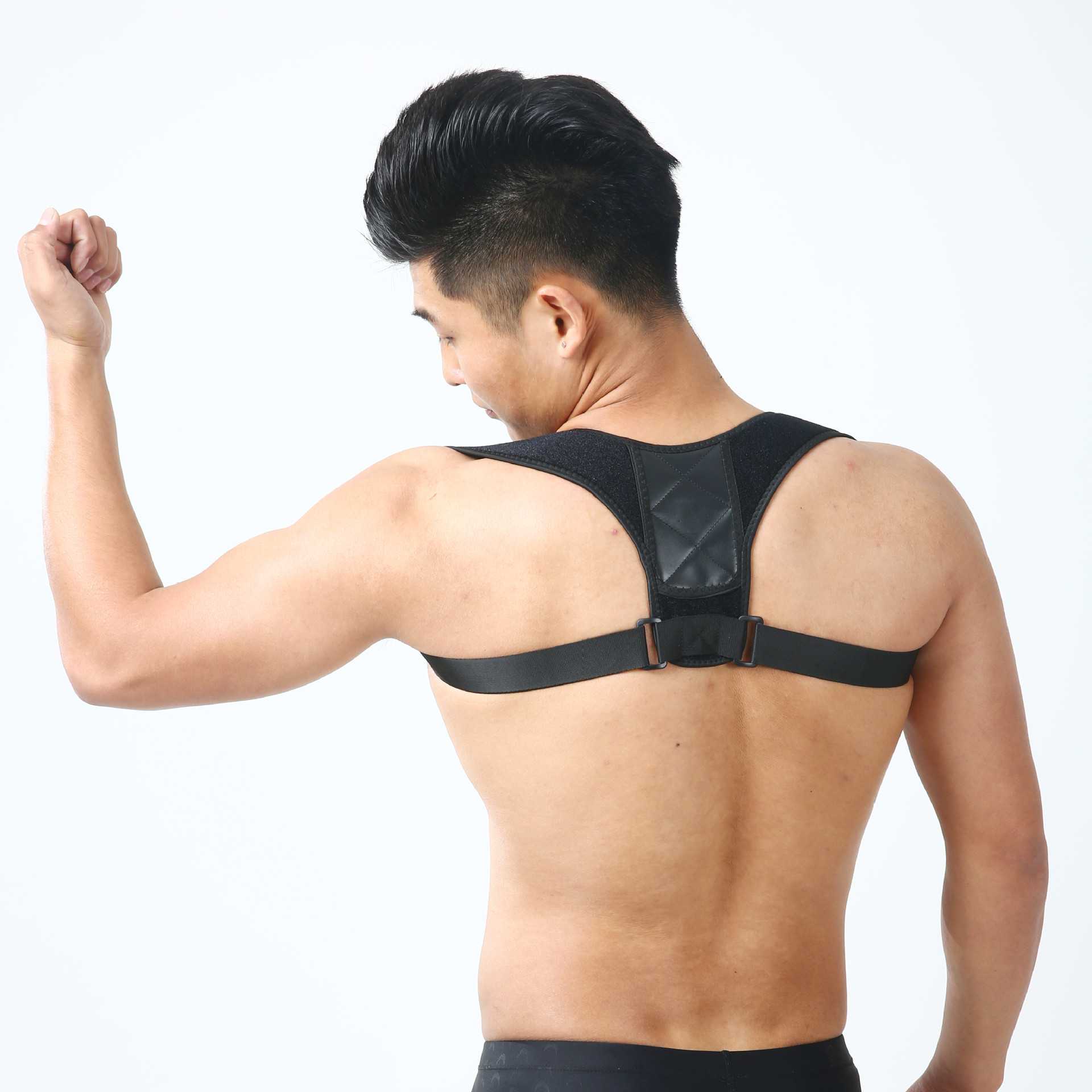 新款直销直销背部矫正带 透气防弯背锁骨可调节坐姿跨境热销防驼