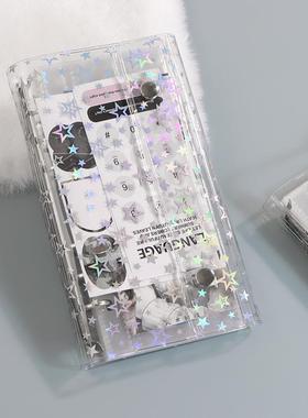 新款直销A6透明half活页夹可拆卸简约清新手账本封面3寸人生四格