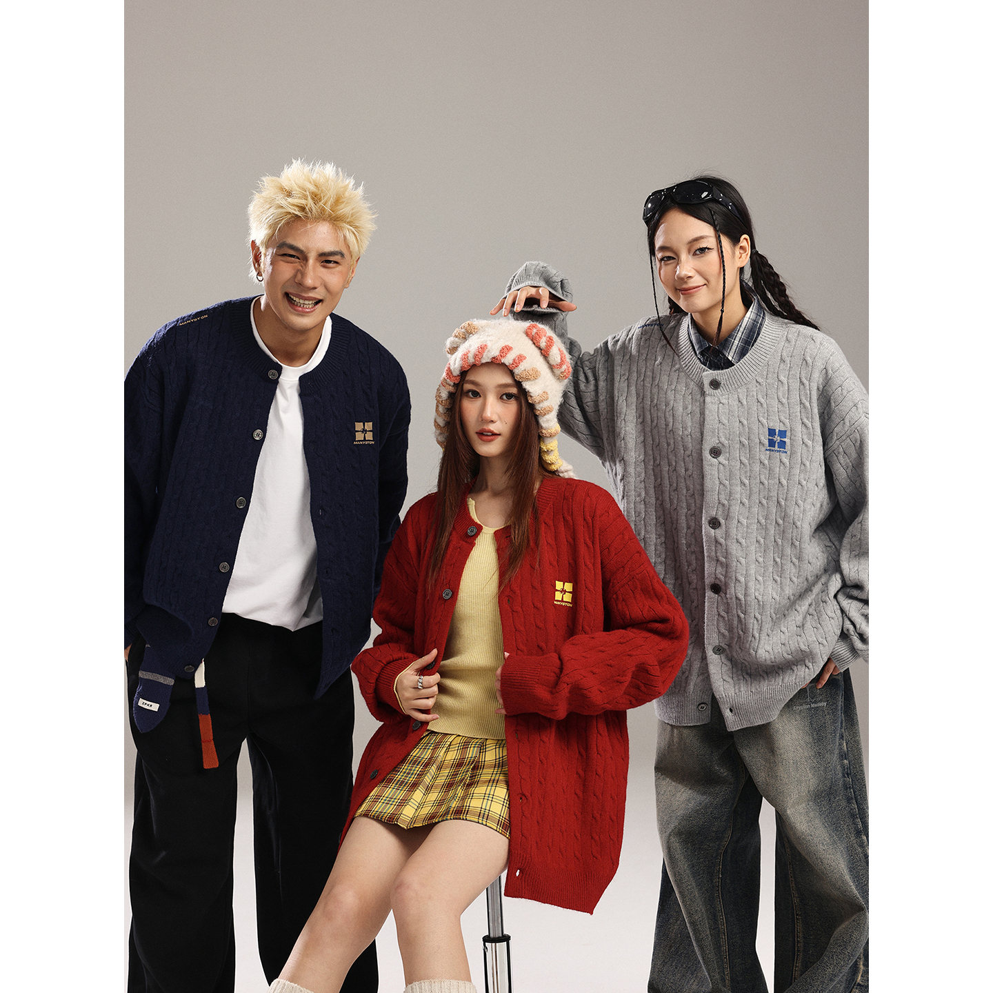 MANYSTON美式高街圆领毛衣男款