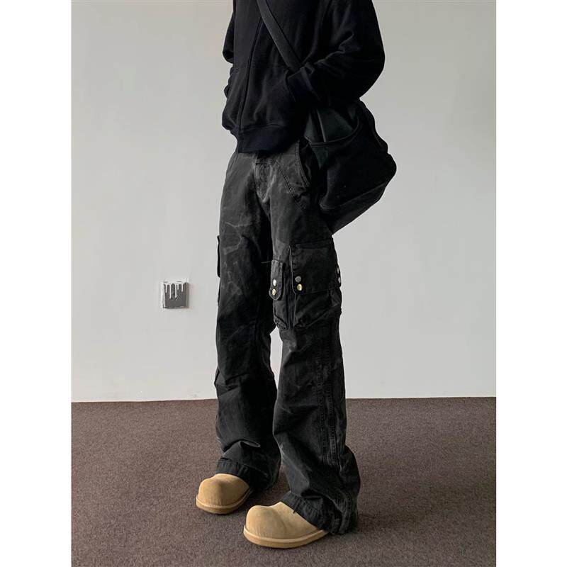 寻常小陈 美式工装牛仔裤设计感多口袋cleanfit复古长裤男女同款