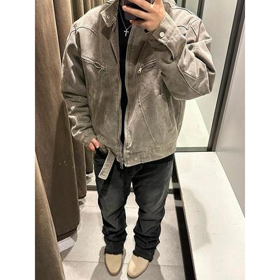 cleanfit短款哈灵顿外套男秋冬复古重工上衣高级感底特律工装夹克