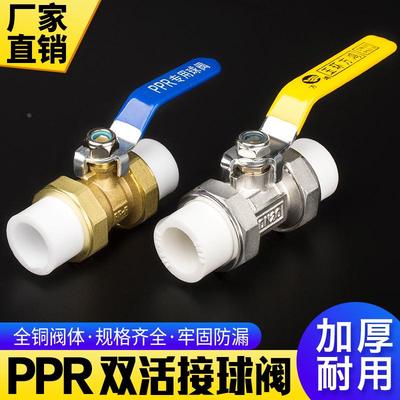 PPR球阀双活接球阀4分6分1寸热熔球阀PPR阀门铜球阀开关阀DN2025
