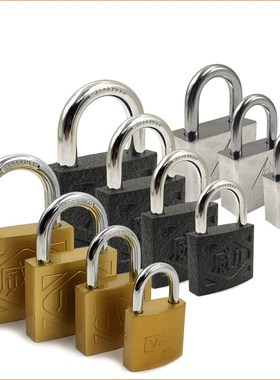 威力牌普通金色铁挂锁黄色直开挂锁 铜胆仿铜铁挂锁铁质木门锁