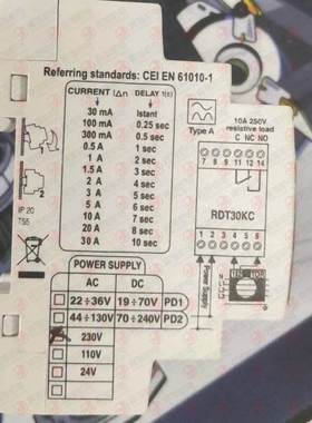 REVALCO漏电继电器：Revalco RDT30KC 漏电保护 原厂进口
