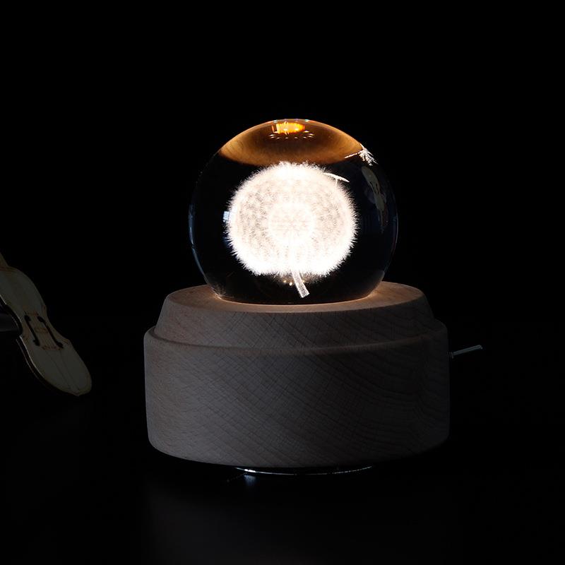 单曲发条拨动款生日礼物送女友女生男友水晶球浪漫生日创意闺蜜