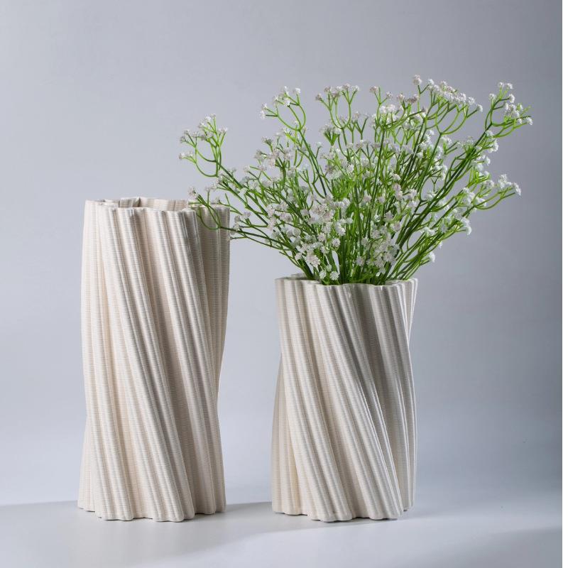 3D打印陶瓷侘寂风花瓶软装高级感摆件客厅意式极简景德镇陶瓷艺术