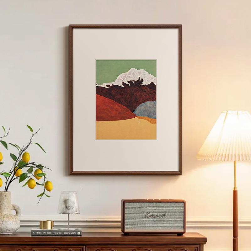 山】法式复古实木客厅装饰画餐厅背景墙壁画风景小众中古床头挂画