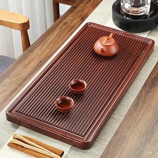花梨木茶盘实木家用红木排水小型干泡茶台办公室茶海整块电木新款