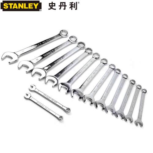 STANLEY史丹利标准型精抛光两用扳手12mm梅花开口扳手95-790-1-22