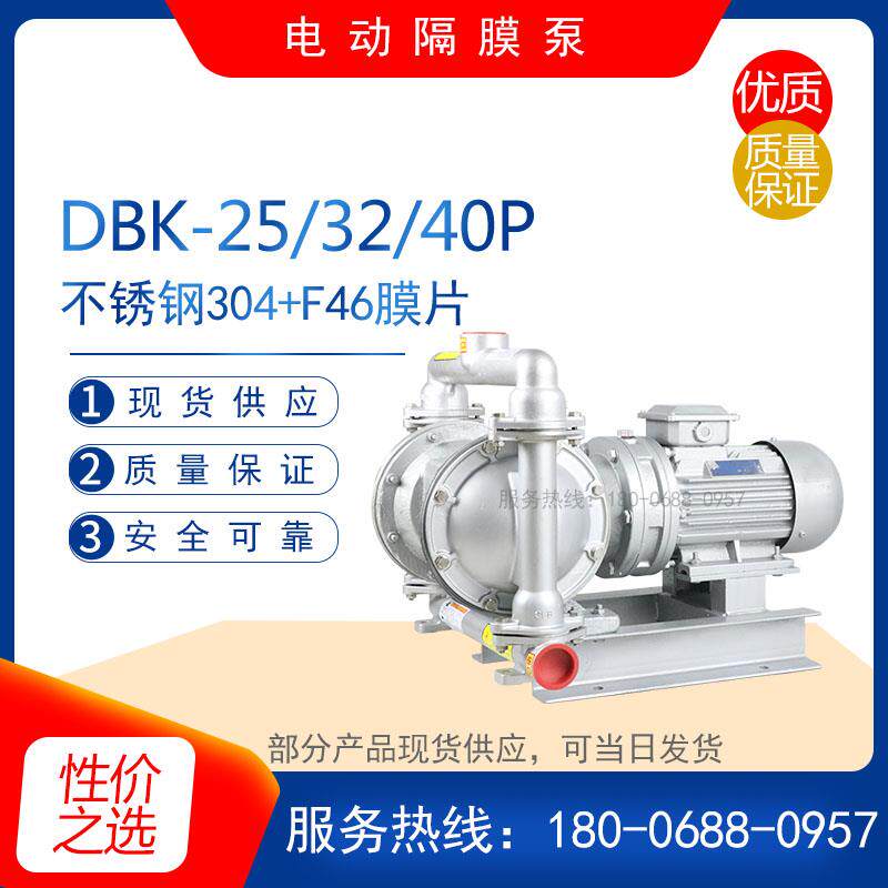 DBK-25/40P型不锈钢电动隔膜泵 小型耐酸碱化工泵 灰浆泥浆排污泵
