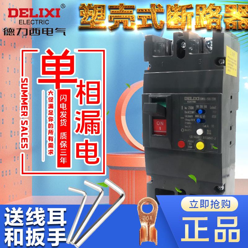 德力西CDM3L-250漏电开关 220V 家用 2P100A160A 200A 225A单相