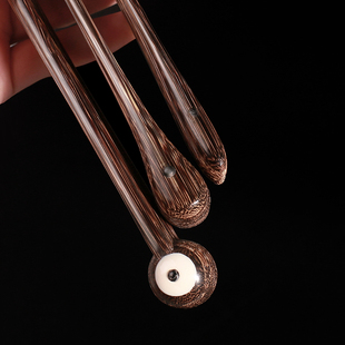 速发5寸金丝棕竹折扇文玩扇子男士手工鱼尾和尚头大水滴苏工扇中