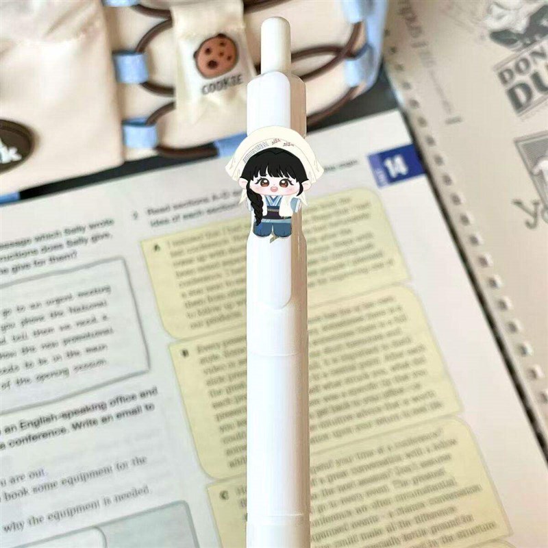 速发逐玉Q版中性笔按动动笔0.5mm高颜值专用速干黑笔学生刷题