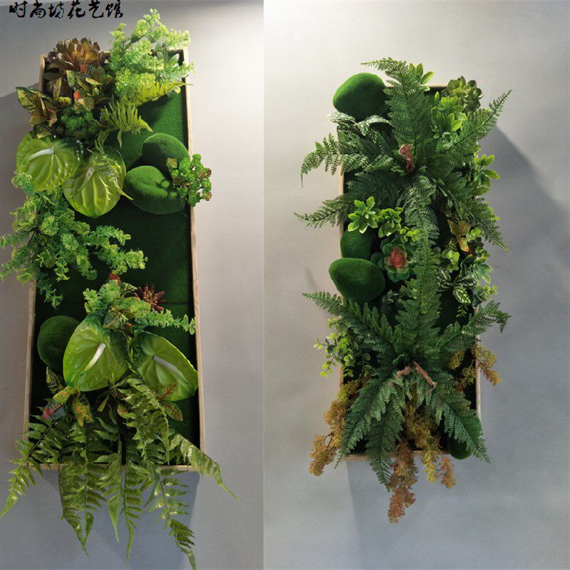 速发仿真植物墙多肉壁挂画框墙面装饰北欧风格墙立体墙装饰电箱遮