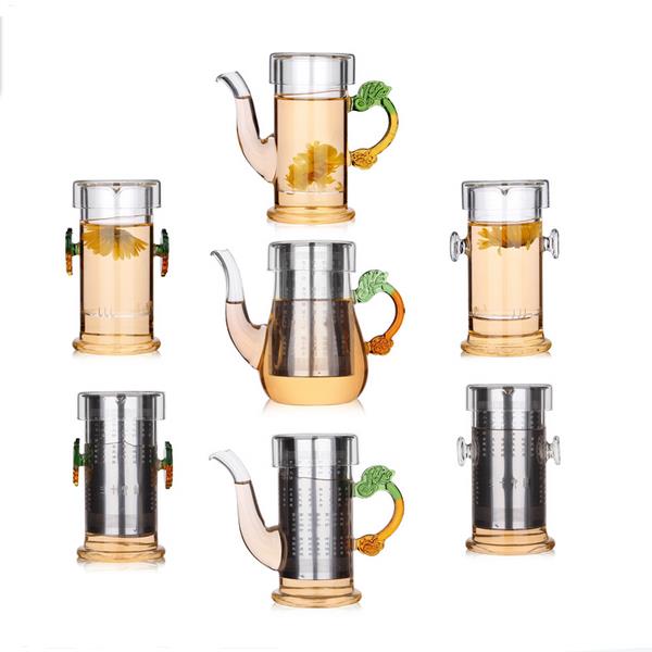 速发不锈钢内胆过滤耐热玻璃泡茶器红茶冲茶器玻璃茶壶玻璃茶具包