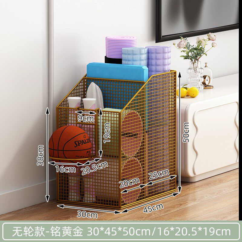 速发篮球收纳架家用带轮球类收纳筐运动健身器材置物架瑜伽垫收纳