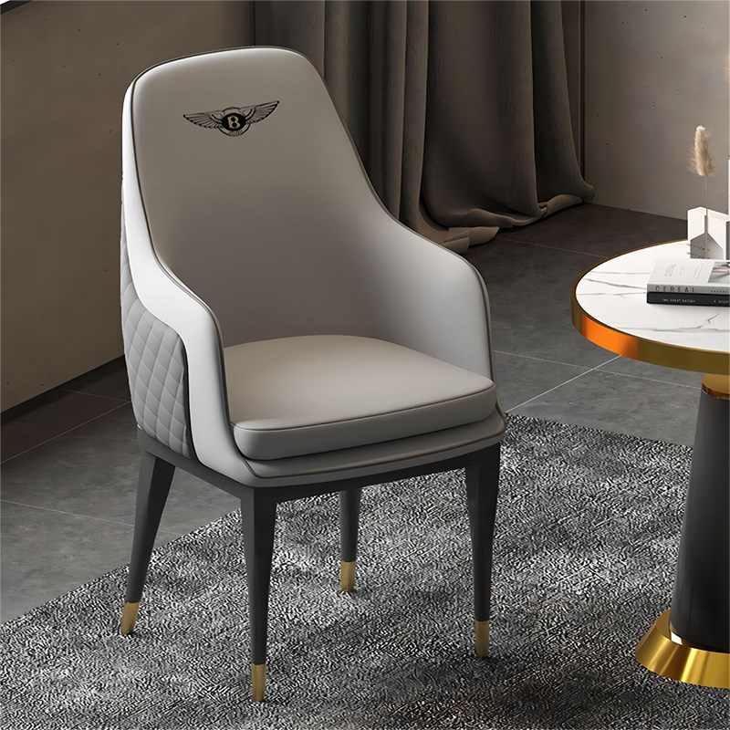 速发级奢餐椅高轻感接待背议洽谈椅子酒店皮椅休闲靠会软包商务宾