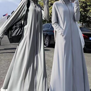 速发特大码胖0斤连帽防晒衣长款全身防紫0线200斤外妹妹防晒服