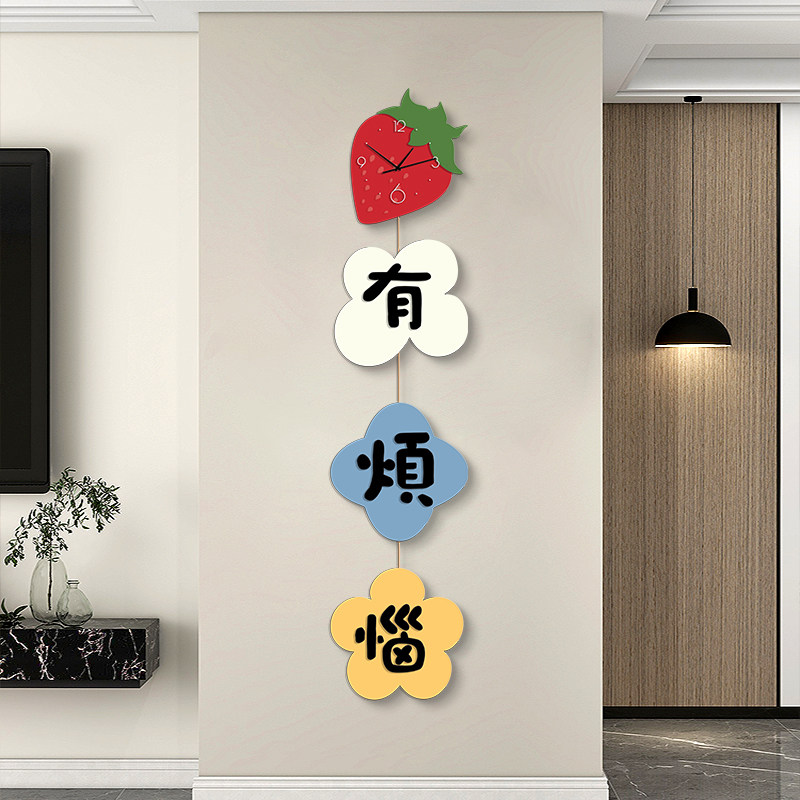 速发简景客厅钟表装饰画创意发沙背约墙挂画202年新款时钟壁画