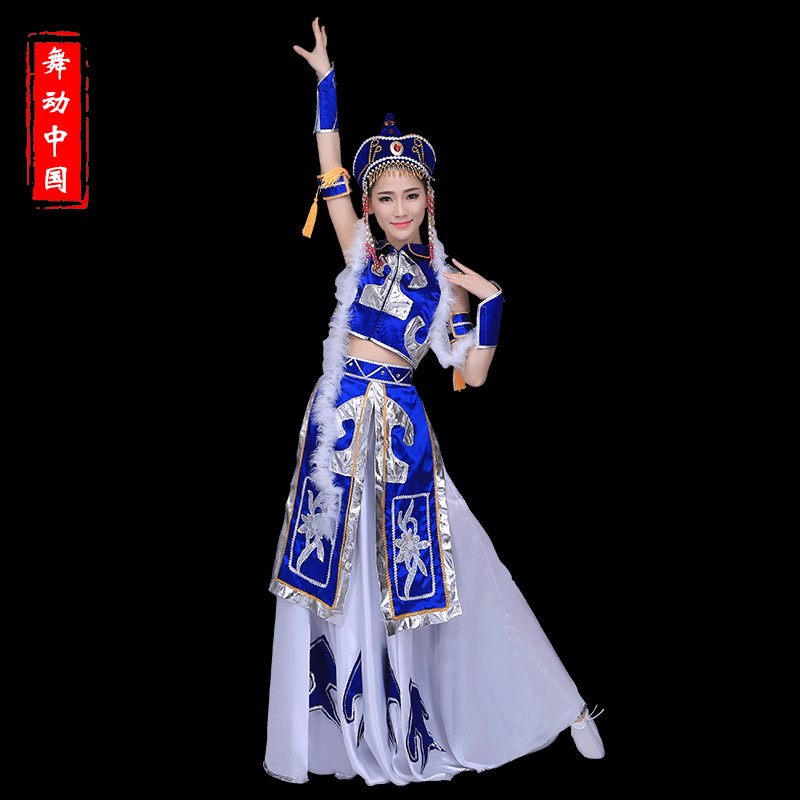 速发蒙古服装内蒙古服饰蒙古袍鸿雁天边民族风蒙族舞蹈演出服