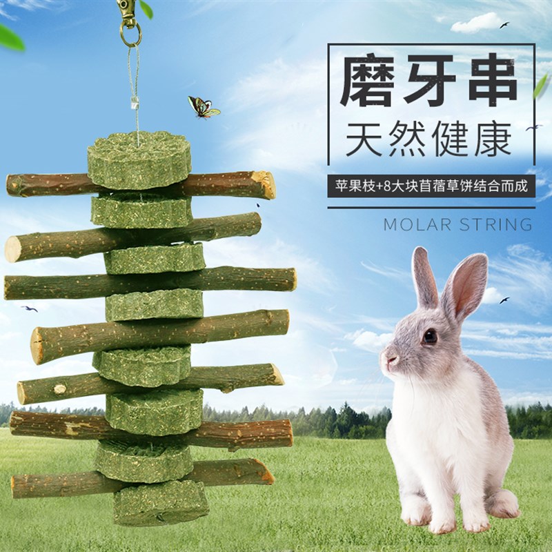 速发兔子牙豚鼠磨猪棒枝树草饼兔兔磨牙咬木串