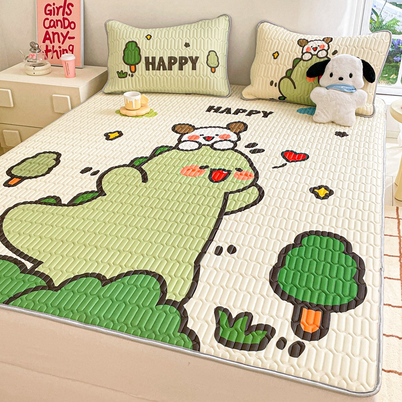 速发儿季乳胶凉席三件套可机水洗学生宿舍单人童夏床垫软席子