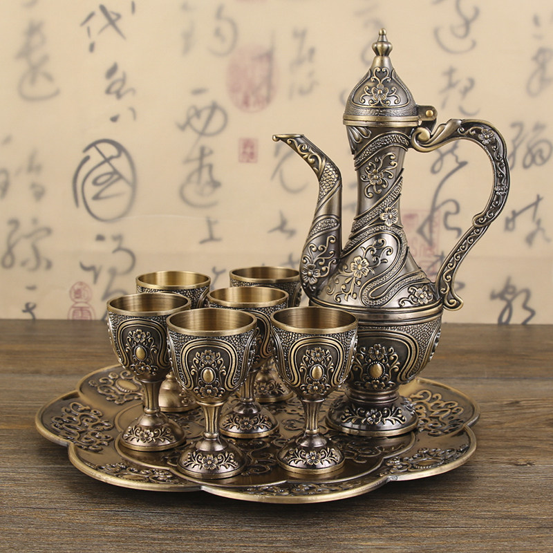 速发酒壶家用装酒酒瓶子摆件古代小酒壶酒具古风锡壶纯铜精致金属