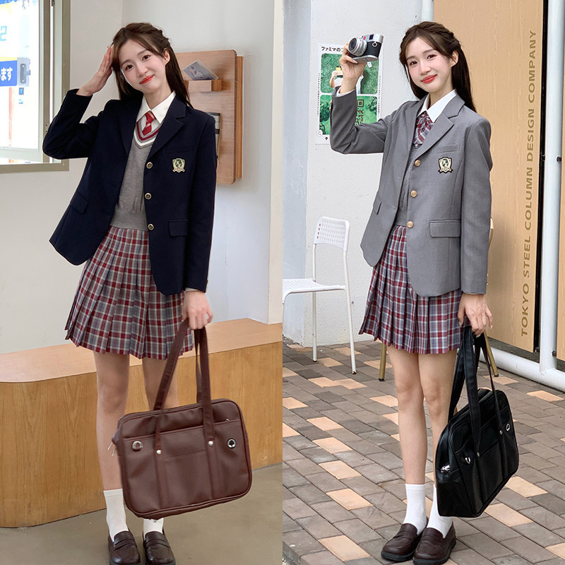 速发东京岁时记jk校服私供可爱学院新款灰色西服套装外套西禾制立
