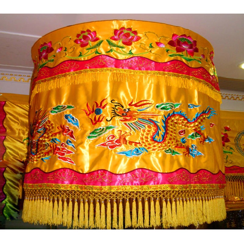 速发佛具用品布绣装饰大殿法会焰口禅修艺品黄龙伞华盖80厘米平绣