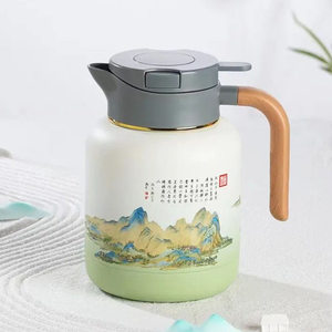 速发尚明千里江山焖茶壶老白茶保温水壶家用不锈钢闷壶温显大容量
