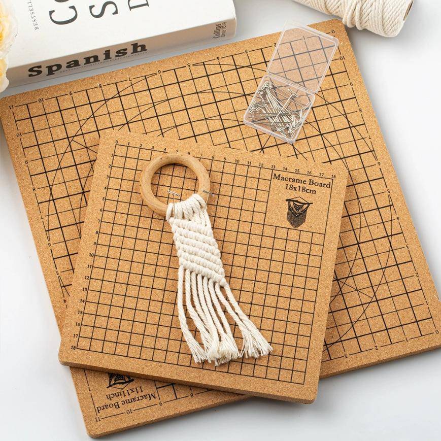 家用DIY棉绳编绳编织固定软木板软木板软垫工具macrame毛线固定板