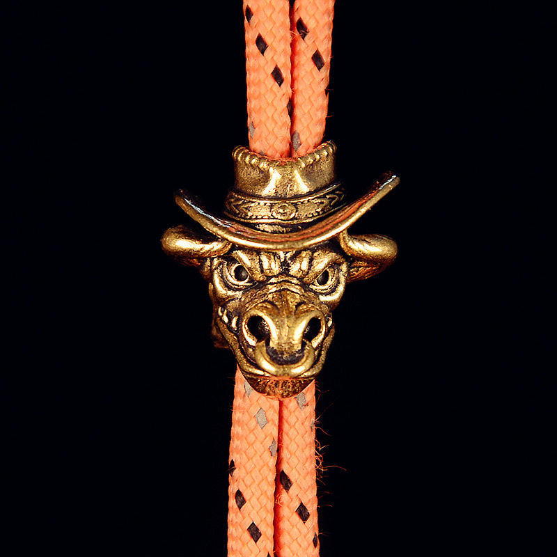 黄铜复古牛头刀坠户外伞绳编织配饰伞绳吊坠刀柄斧头柄装饰DIY,玩具/童车/益智/积木/模型,EDC玩具,淘宝优惠券,粉丝福利购,淘宝优惠卷