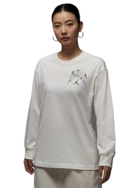 NIKE耐克女子jordan运动训练休闲宽松圆领长袖T恤HV0449-133