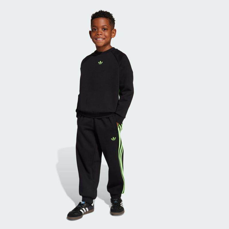 adidas阿迪达斯男小童三条纹运动休闲长袖套装JX0546