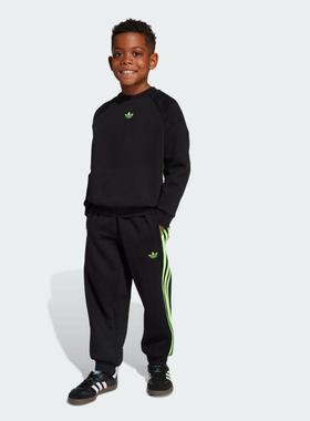 adidas阿迪达斯男小童三条纹运动休闲长袖套装JX0546